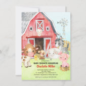 Cute Barnyard Friends Baby shower Invitation (Devant)