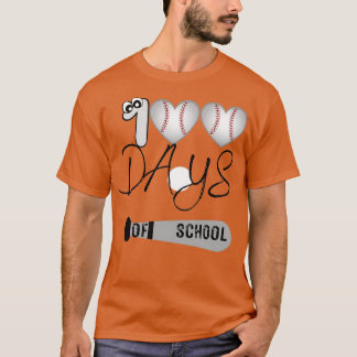 Cute Baseball 100 dagen school grappig van leraar T-shirt