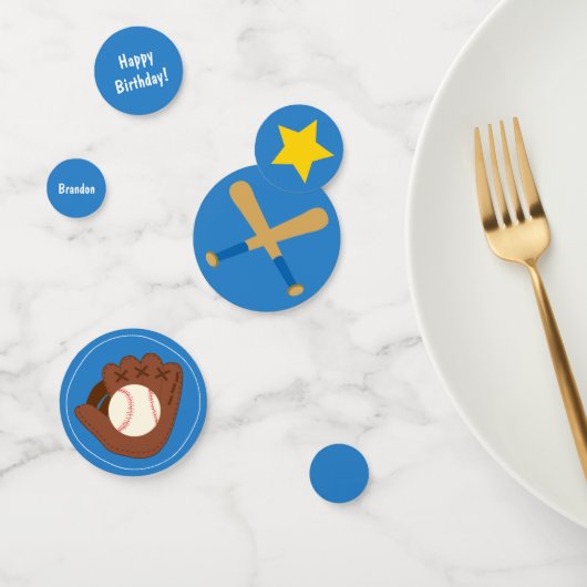 Cute Baseball Boy Birthday Confetti (Groep)