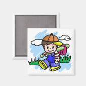 Cute Baseball Kind Magneet (Voorkant / Achterkant)
