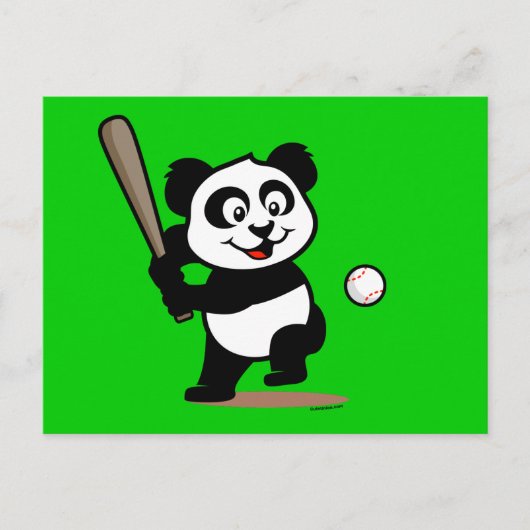 Cute Baseball Panda Briefkaart (Voorkant)