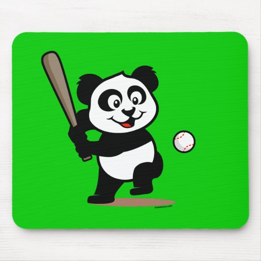 Cute Baseball Panda Muismat (Voorkant)
