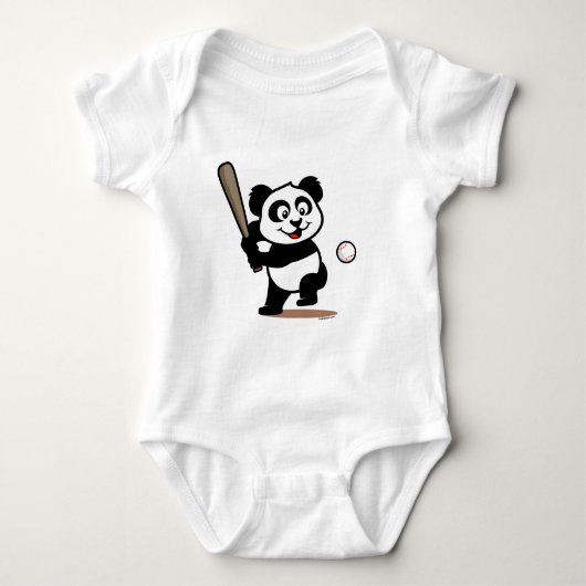 Cute Baseball Panda Romper (Voorkant)