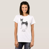 Cute Basenji Dog in zwarte en witte en aangepaste  T-shirt (Voorkant volledig)