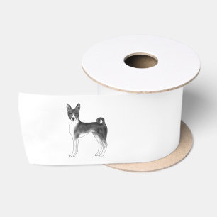 Cute Basenji-hond Illustratie in Zwart en Wit Lint