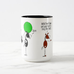 Cute Bashkir Horse Cartoon Tweekleurige Koffiemok
