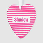 Cute Basic Hot Pink Stripes Nom personnalisé Heart (devant)