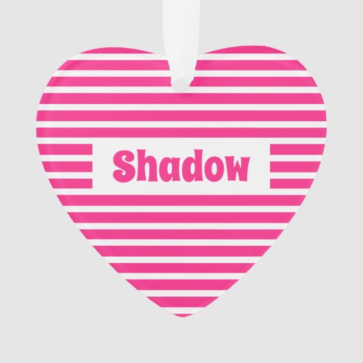 Cute Basic Hot Pink Stripes Nom personnalisé Heart (devant)