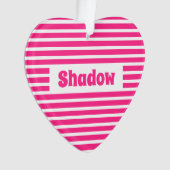 Cute Basic Hot Pink Stripes Nom personnalisé Heart (devant)