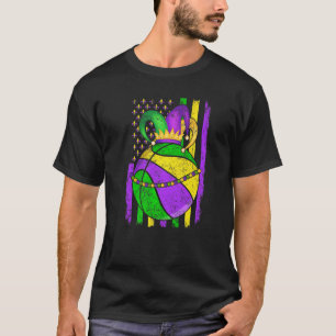 Cute Basketball Mardi Gras Pet Party Festival App T-shirt