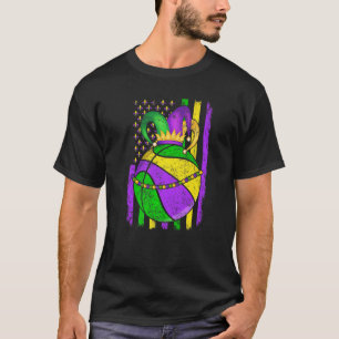 Cute Basketball Mardi Gras Pet Party Festival App T-shirt