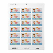 Cute basketball speler: rode basketbaltrui etiket (Full Sheet)