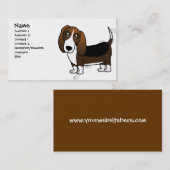 Cute Basset Hound Cartoon - Bruin wit en zwart Visitekaartje (Voorkant / Achterkant)