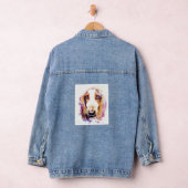 Cute Basset Hound Dog Face Head Denim Jacket (Hangar)