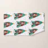 Cute Basset Hound Dog Pattern Christmas (Serviette à main)