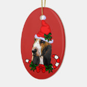 Cute Basset Hound Kerstmis Keramisch Ornament (Links)