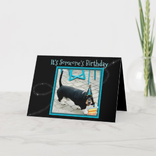 Cute Basset Hound op Funny Birthday Card Kaart