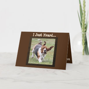 Cute Basset Hound op Funny Birthday Card met Cake Kaart