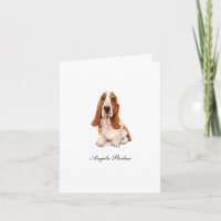 Cute Basset Hound waterverf gevouwen Hartelijk dan