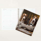 Cute basset hounds lecture journal (Devant avec enveloppe)