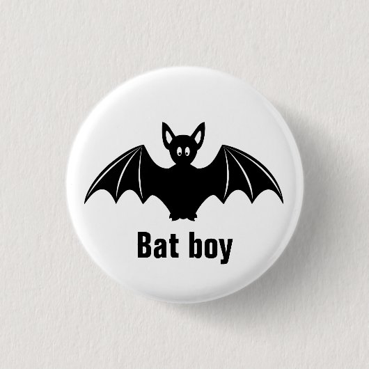 Cute bat cartoon pun grapje ronde button 3,2 cm (Voorkant)