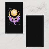 Cute Bat Crescent Pastel Gothic Moon Kawaii Visitekaartje (Voorkant / Achterkant)