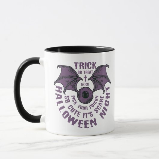 Cute Bat Halloween Mug - Tricoter ou traiter (Gauche)