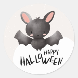 Cute Bat Halloween Ronde Sticker