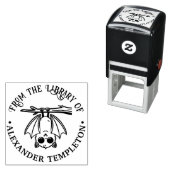 Cute Bat Hanging From Branch Library Book Name Zelfinktende Stempel (In situ)