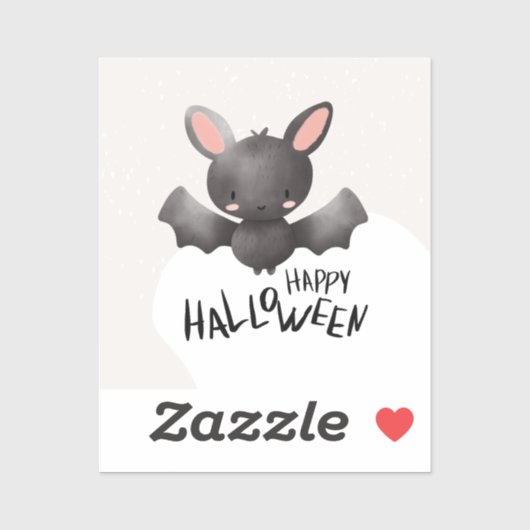 Cute Bat Happy Halloween Sticker (Vel)