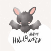 Cute Bat Happy Halloween Sticker (Voorkant)