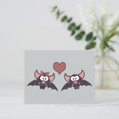 Cute Bat Love Desgin Briefkaart (Staand voorkant)