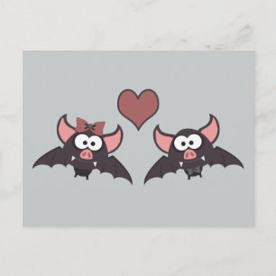 Cute Bat Love Desgin Briefkaart