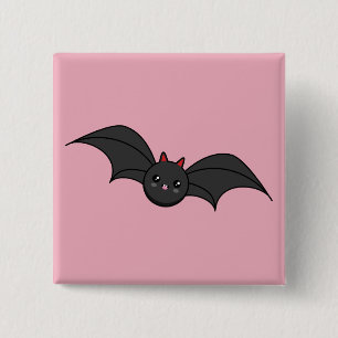 Cute Bat Vierkante Button 5,1 Cm