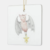 Cute Bat With Christmas Star Keramisch Ornament (Links)
