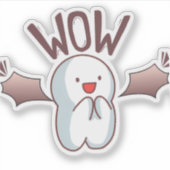  Cute Bat WOW Sticker (Voorkant)