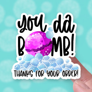 Cute Bath Bomb Hartelijk dank voor uw bestelling Sticker