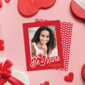 Cute Be Mine Heart Valentine Carte photo de classe