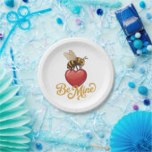 Cute Be Mine Honeycomb Papieren Bordje (Feest)