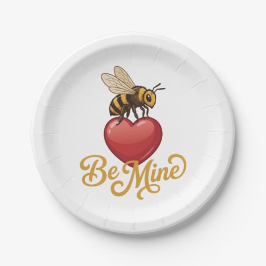 Cute Be Mine Honeycomb Papieren Bordje (Voorkant)