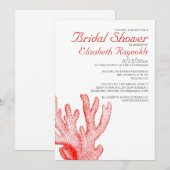 Cute Beach Destination Bridal Shower Invitations (Devant / Derrière)