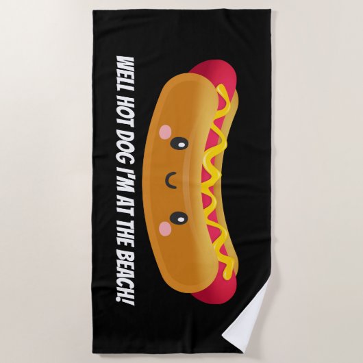 Cute Beach die een hotdoghanddoek viert Strandlaken (Voorkant)