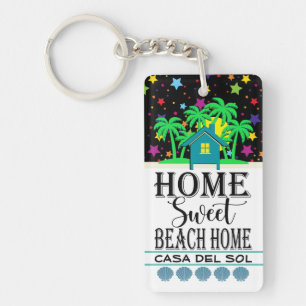 CUTE BEACH HOUSE Zie Beide kanten Sleutelhanger