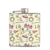 Cute Beach Scene Pattern Heupfles (Voorkant)