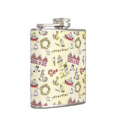 Cute Beach Scene Pattern Heupfles (Rechts)