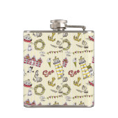 Cute Beach Scene Pattern Heupfles (Achterkant)