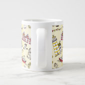 Cute Beach Scene Pattern Jumbo Mok (Achterkant)
