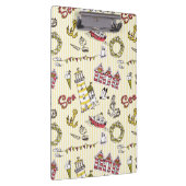 Cute Beach Scene Pattern Klembord (Rechts)