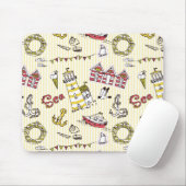 Cute Beach Scene Pattern Muismat (Met muis)
