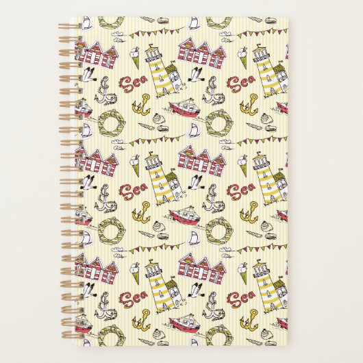 Cute Beach Scene Pattern Planner (Voorkant)